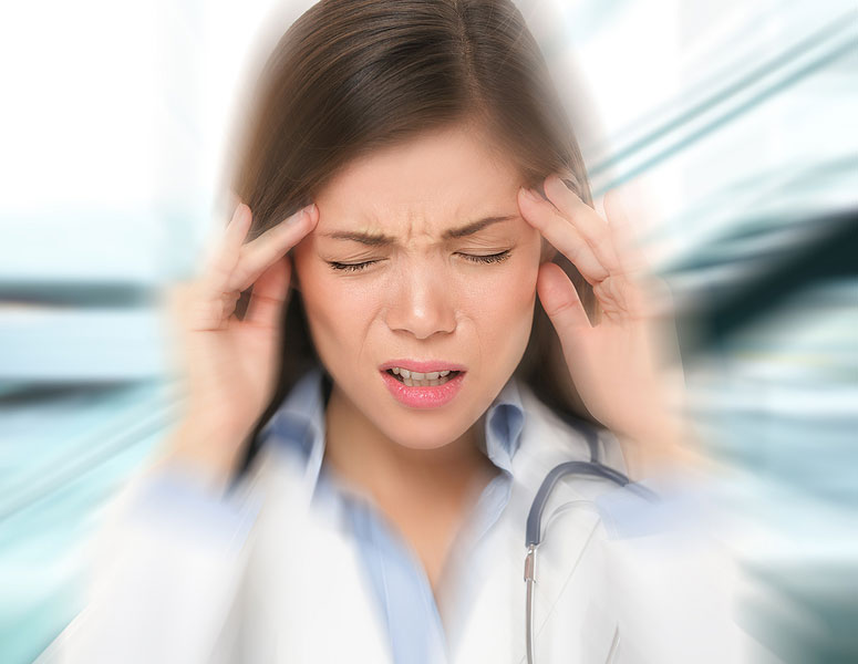 woman with Migraine headache